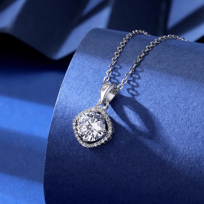 Collar de plata de ley 925 con colgante de circón para mujer